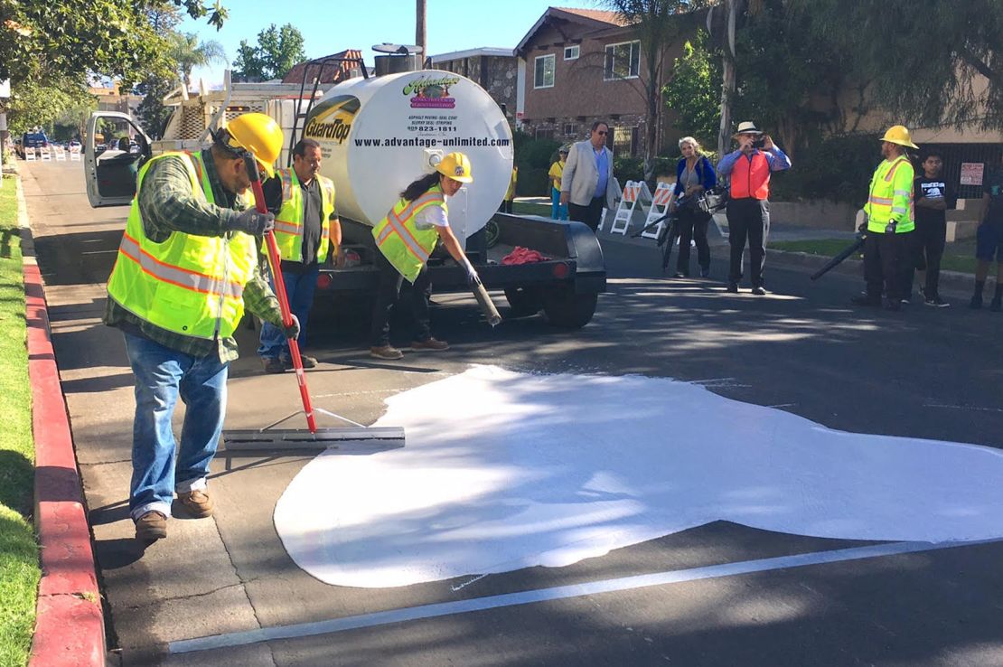 Los Angelas trialled white roads in an attempt to bring street level temperatures down.