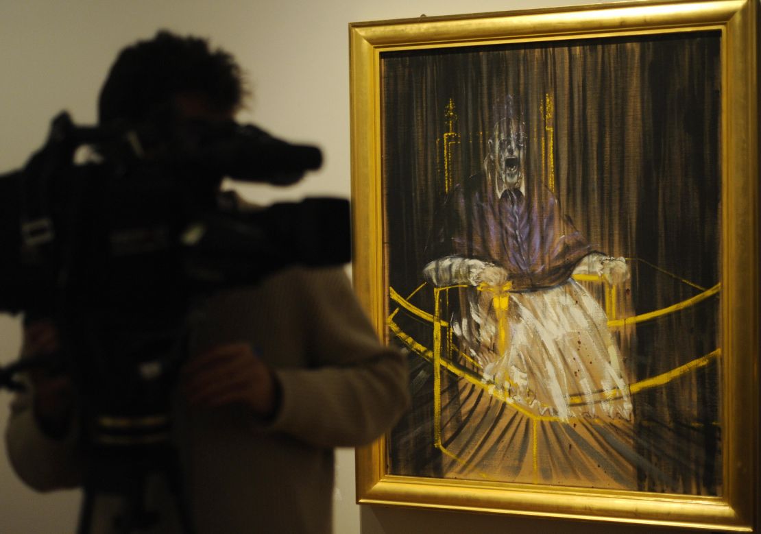 "Study after Velázquez's Portrait of Pope Innocent X" (1953) by Francis Bacon exhibited at Prado Museum in Madrid, on January 30, 2009. 