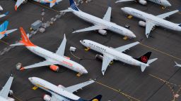 SEATTLE, WA - JUNE 27: Boeing 737 MAX airplanes are stored in an area adjacent to Boeing Field, on June 27, 2019 in Seattle, Washington. After a pair of crashes, the 737 MAX has been grounded by the FAA and other aviation agencies since March, 13, 2019. The FAA has reportedly found a new potential flaw in the Boeing 737 Max software update that was designed to improve safety. (Photo by Stephen Brashear/Getty Images)