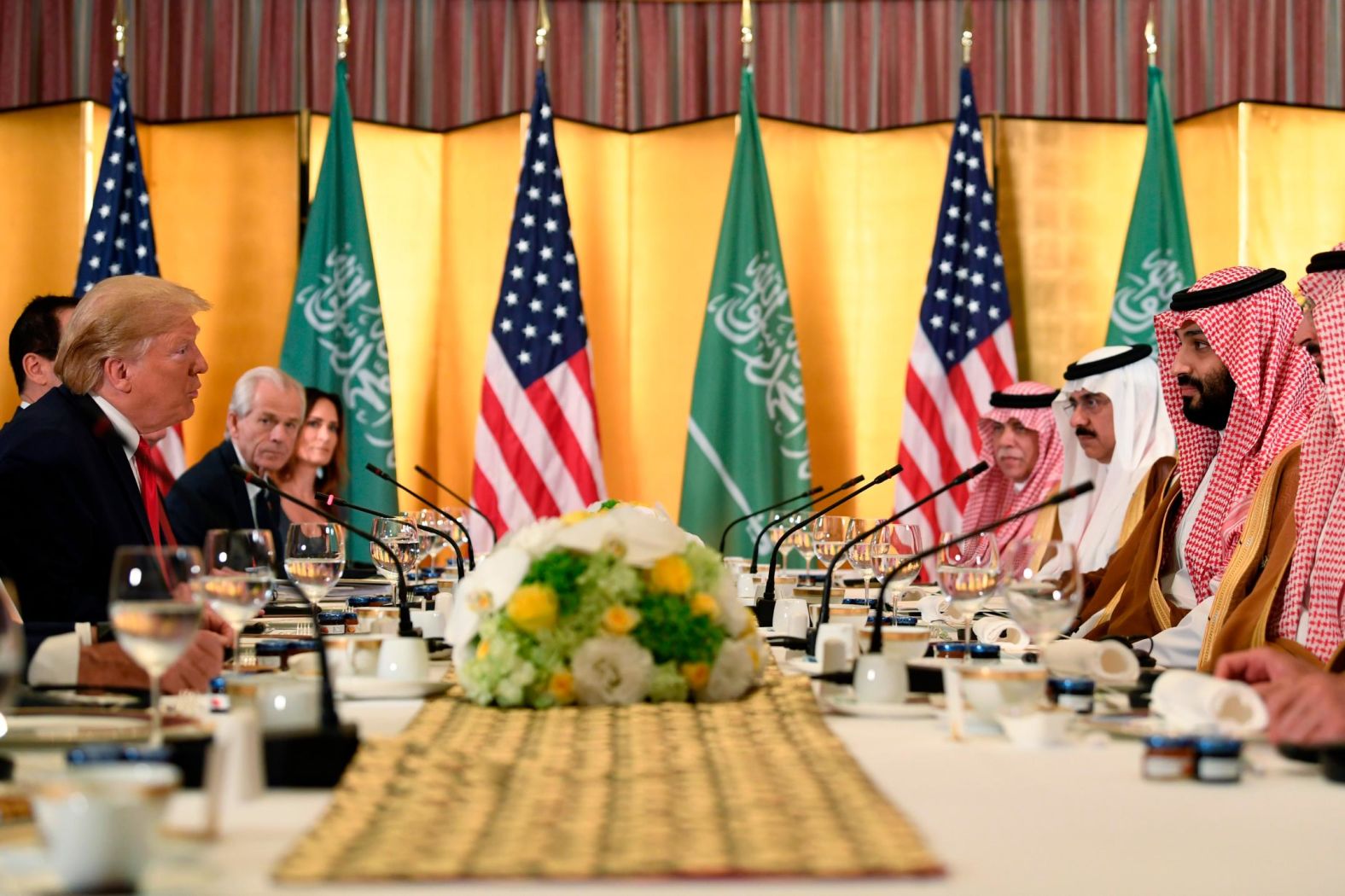 US President Donald Trump meets with Saudi Crown Prince Mohammed bin Salman on Saturday during a working breakfast on the sidelines of the G20 summit.