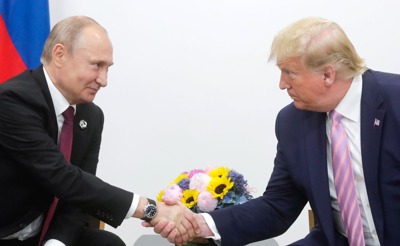 US President Donald Trump meets Russian President Vladimir Putin on the first day of the G20 summit on Friday.