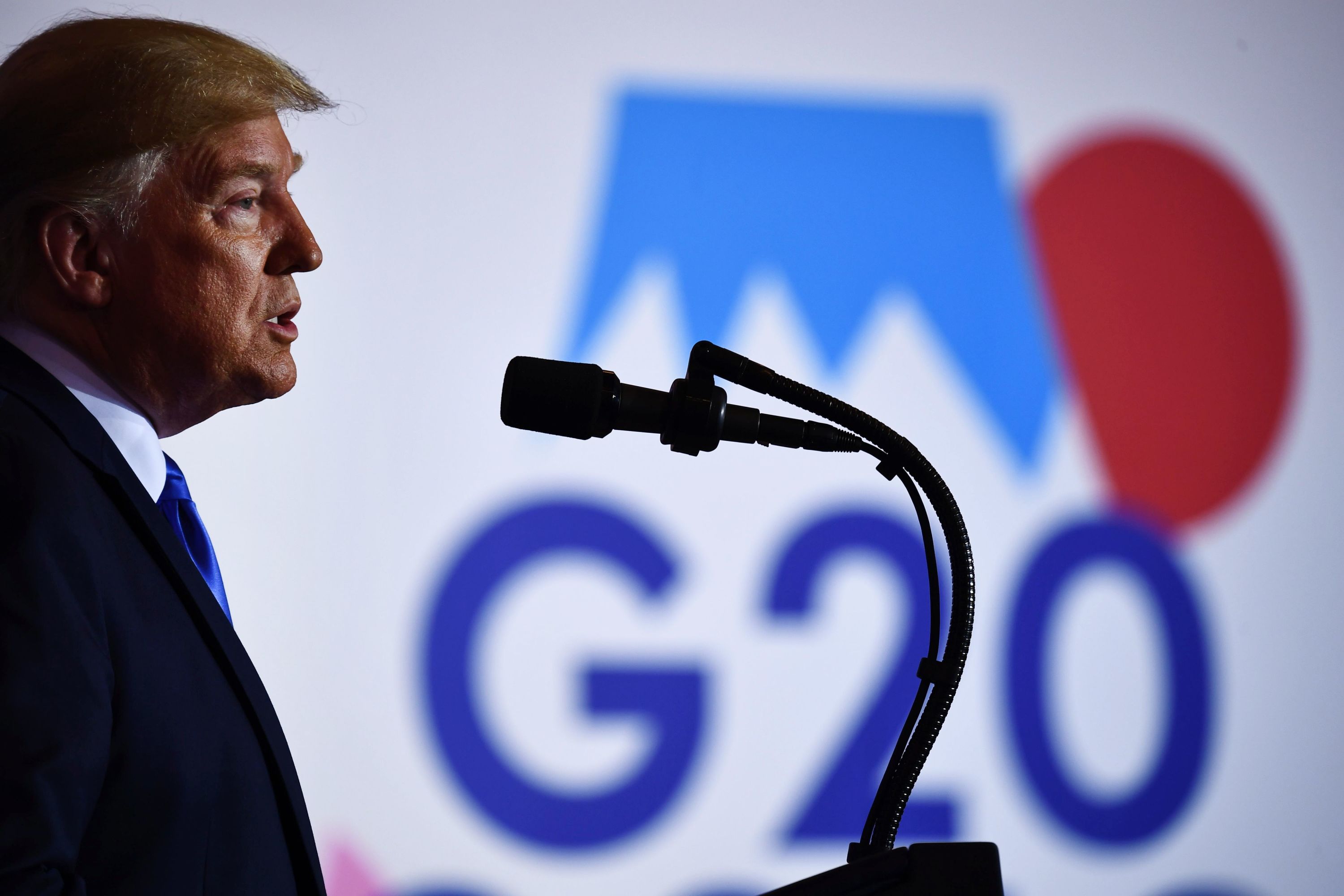 US President Donald Trump speaks during a press conference on the sidelines of the G20 summit on Saturday, June 29.