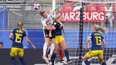 Sweden keeper Hedvig Lindahl was fortunate not to give away a penalty in the second half against Germany at the Women's World Cup. 