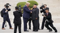 President Donald Trump meets with North Korean leader Kim Jong Un at the demilitarized zone separating the two Koreas, in Panmunjom, South Korea, June 30, 2019. Kevin Lemarque/Reuters