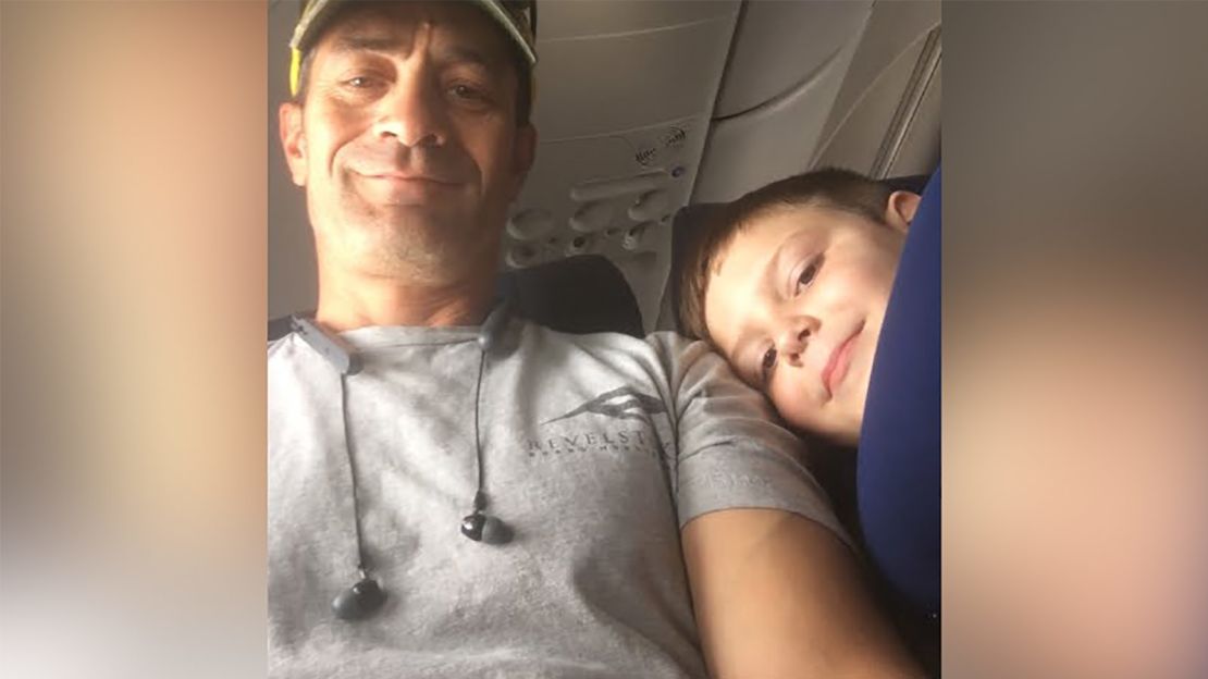 Ben Pedraza and Landon Bjornson, who has autism, shared a flight from Las Vegas to Oregon.