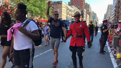 Members of law enforcement, including the Royal Canadian Mounted Police, marched in the WorldPride celebration.