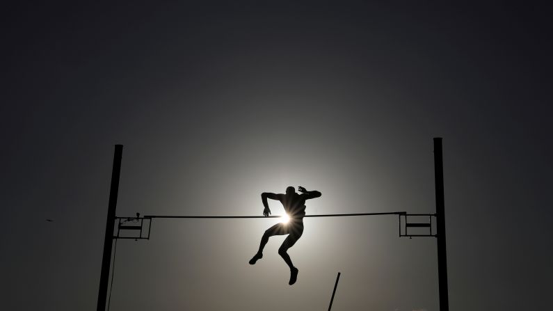 Konstantinos Filippidis of Greece competes during the "Athens Street Pole Vault 2019" in front of Zappeion Hall in Athens, Greece, on June 25.