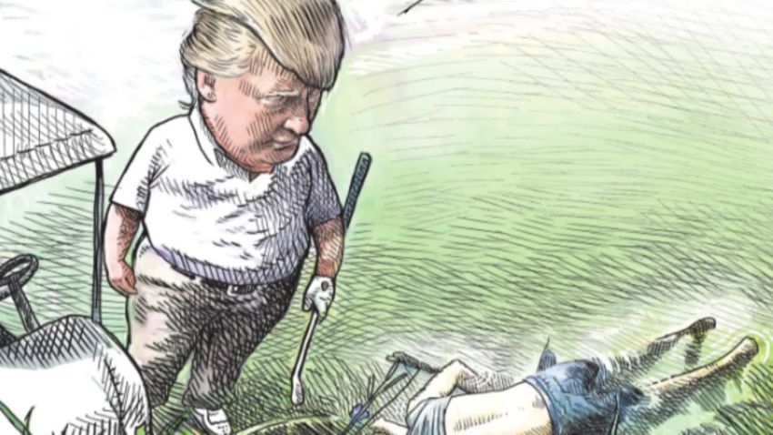 trump golf cartoon