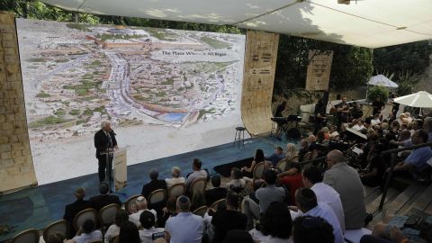 Friedman talks during the opening of Pilgrimage Road on Sunday.