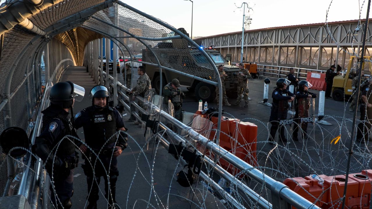 The shutdown came after protesters threatened to "overrun the facility," a US border official says. 