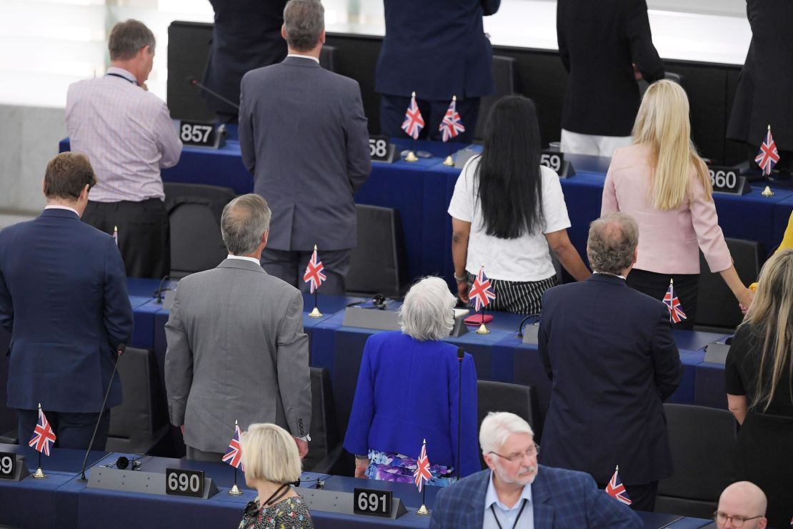 Brexit Party leader Nigel Farage had earlier promised his MEPs would be "cheerfully defiant."