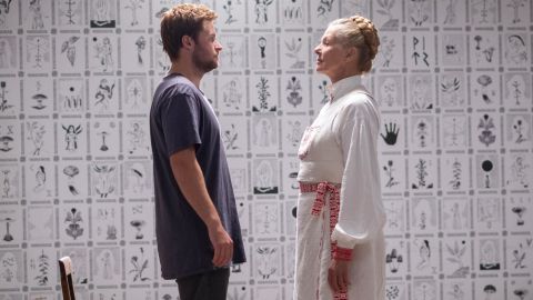 Actors Jack Reynor and Gunnel Fred in "Midsommar." The film blends real Swedish midsummer traditions with elements of Northern European folklore and myth. 