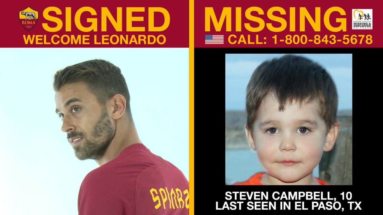 AS Roma launched initiative to help find missing children.