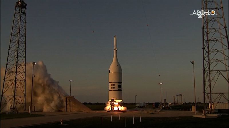 Watch the abort system test for the moon mission spacecraft