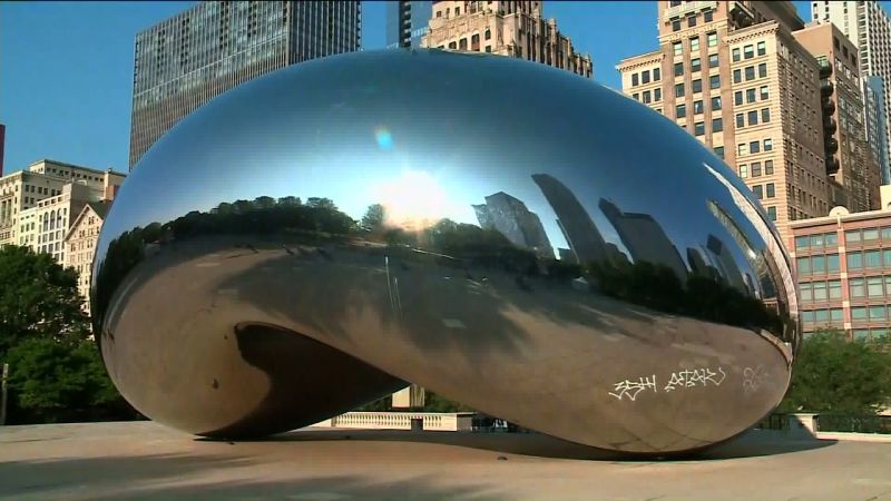 Chicago+Surprises+with+Unveiling+of+Giant+Bean-Shaped+Sculpture