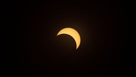 A partial solar eclipse as seen from the La Silla European Southern Observatory in Chile.