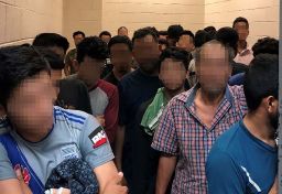 Standing room only for adult males observed by OIG on June 10, 2019, at
Border Patrol's McAllen, TX, Station.