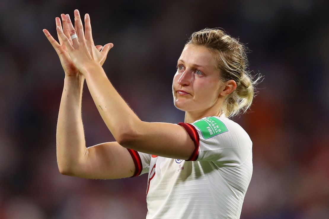 Ellen White, the joint top scorer at this World Cup, was in tears at the final whistle.