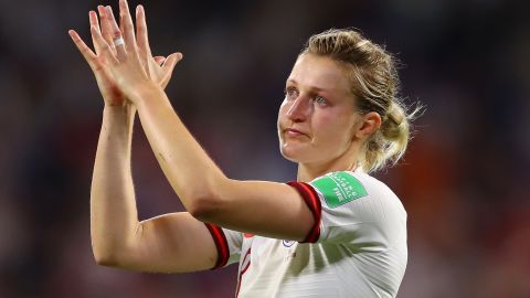 Ellen White, the joint top scorer at this World Cup, was in tears at the final whistle.