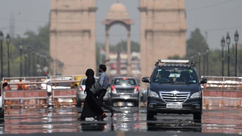 A mirage shimmers  in New Delhi on June 10, 2019.