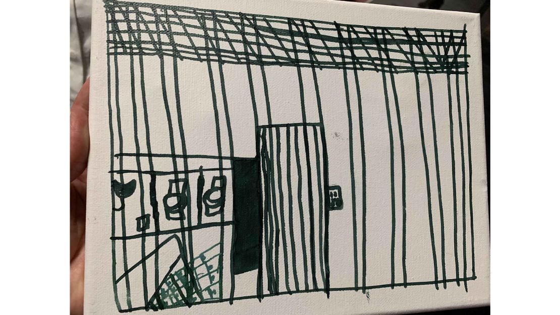 A child's drawing depicting time spent in US Customs and Border Protection custody.