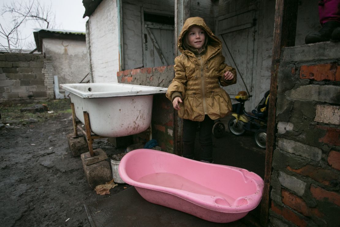 Sofia's family living in eastern Ukraine is collecting water in bathtubs, UNICEF said.  