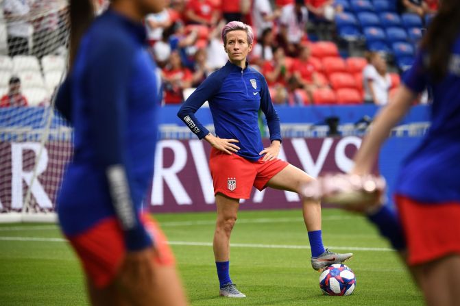 <a href="index.php?page=&url=https%3A%2F%2Fwww.cnn.com%2F2019%2F07%2F02%2Fsport%2Fmegan-rapinoe-not-starting-trnd%2Findex.html" target="_blank">Many fans were perplexed</a> when Rapinoe was left out of the starting lineup of the England match. She didn't participate in warmups, either. It was announced after the match that she was nursing a slight hamstring strain. She was back in the lineup for the final.