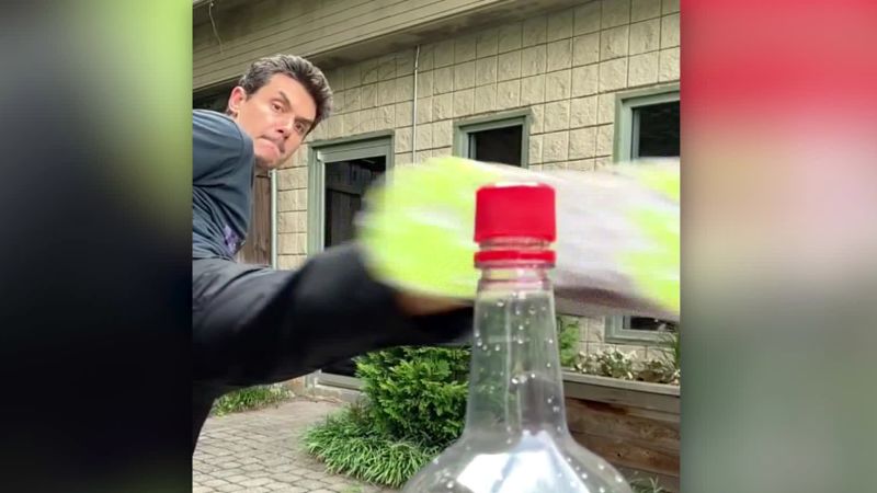 John Mayer attempts the viral bottle cap challenge | CNN