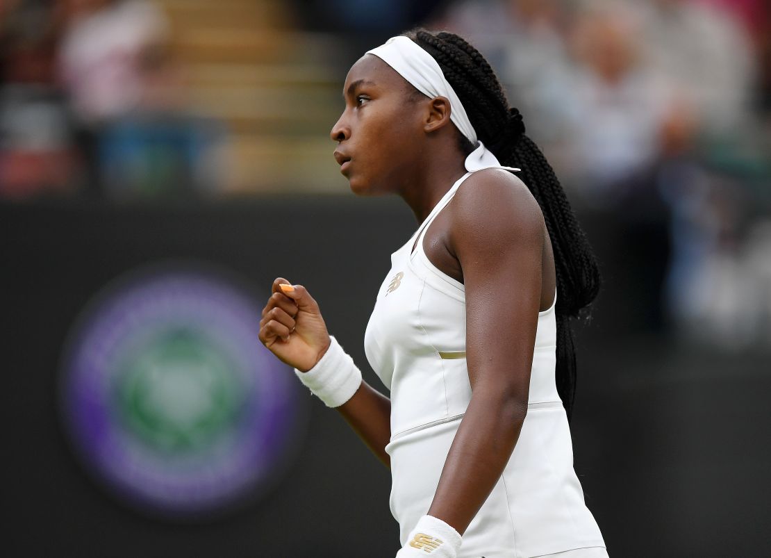 Cori Gauff beat Magdaléna Rybáriková in the second round of Wimbledon.