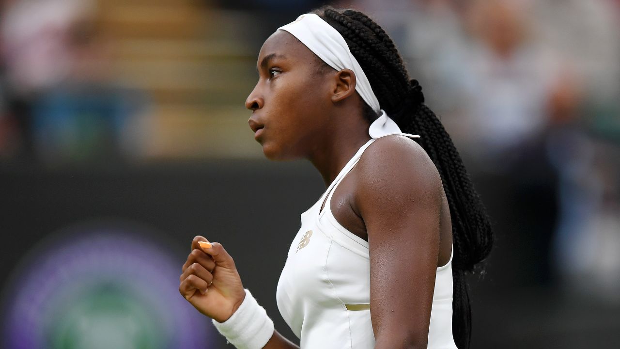 Cori Gauff beat Magdaléna Rybáriková in the second round of Wimbledon.