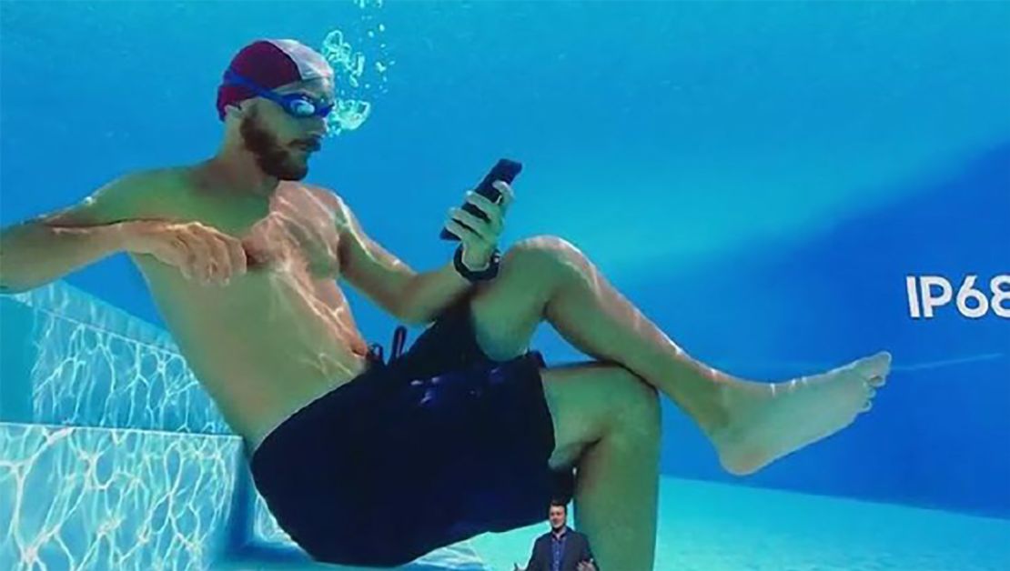 Australian officials say says ads like this one, touting Samsung's phone as water resistant, were false and misleading.
