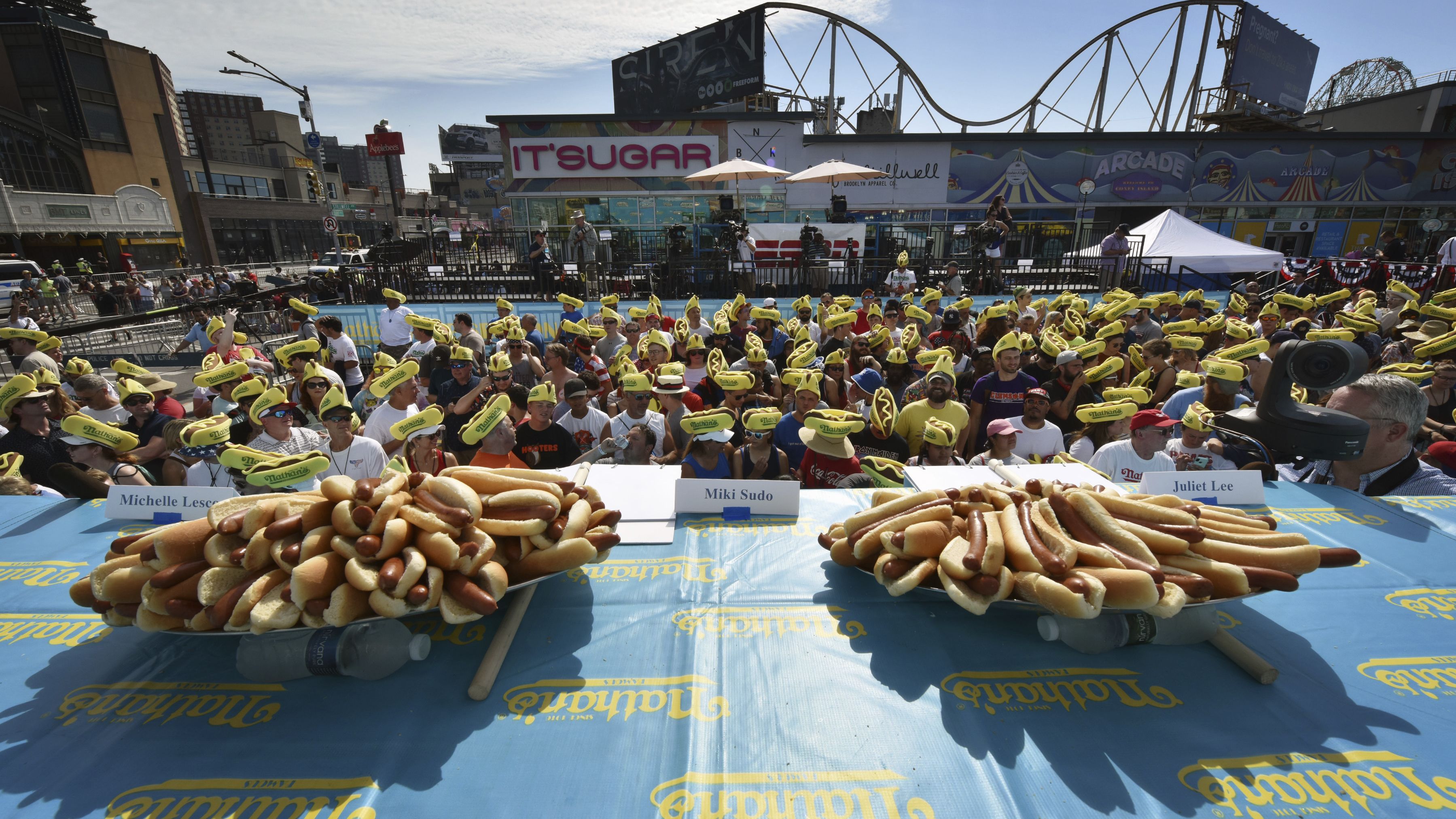 Joey Chestnut and Miki Sudo defend titles at 2019 Nathan’s Famous hot