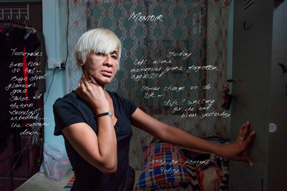 Singaporean photographer Grace Baey has photographing transgender communities in Singapore for more than four years. Scroll through to see more images from her exhibition and photo book "Writing on the Wall."