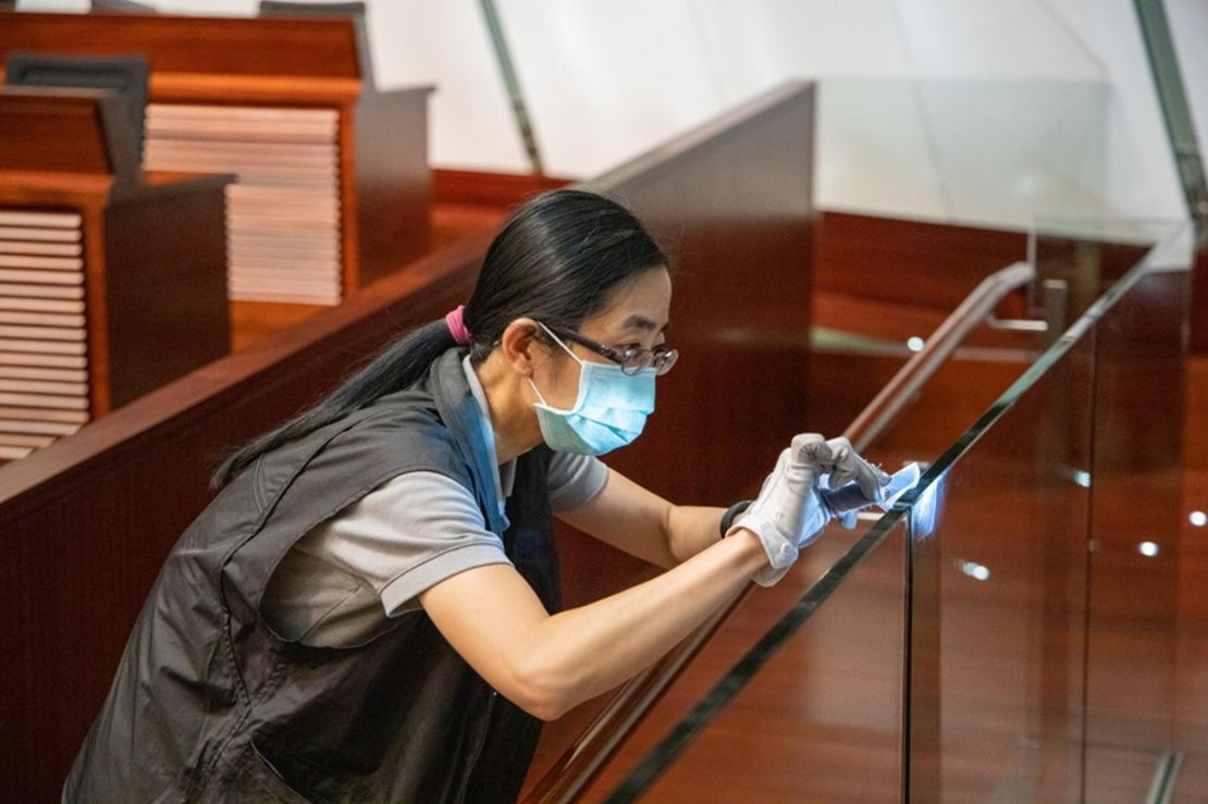 Hong Kong police continue their investigation at Legislative Council in Hong Kong after protesters stormed the building.