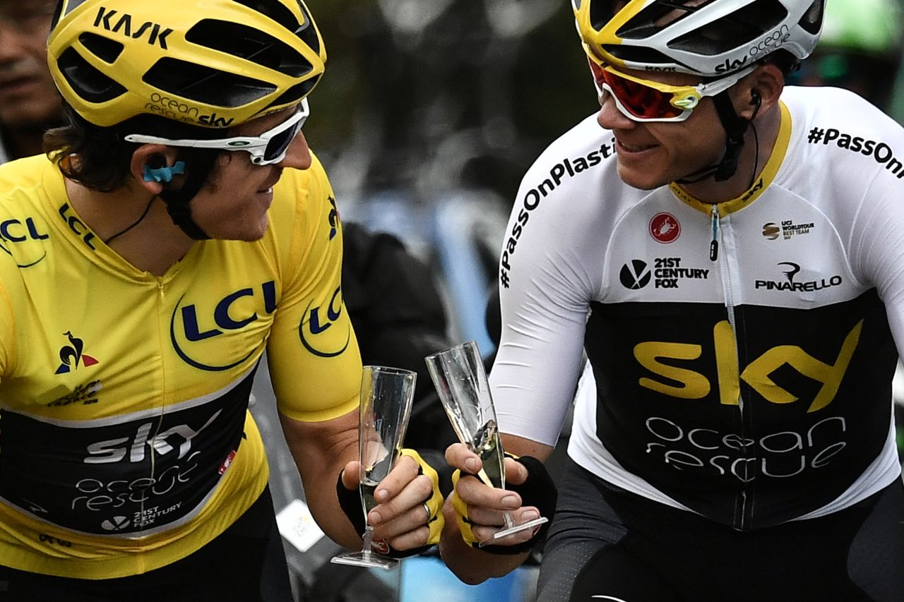 It was celebrations all round last year as Thomas won the Tour with help from his Team Sky teammate Chris Froome, but there will be no repeat with Froome sidelined after a horror crash.