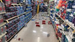 Vons Supermarket in Lake Isabella, California, where items were knocked from shelves during the earthquake