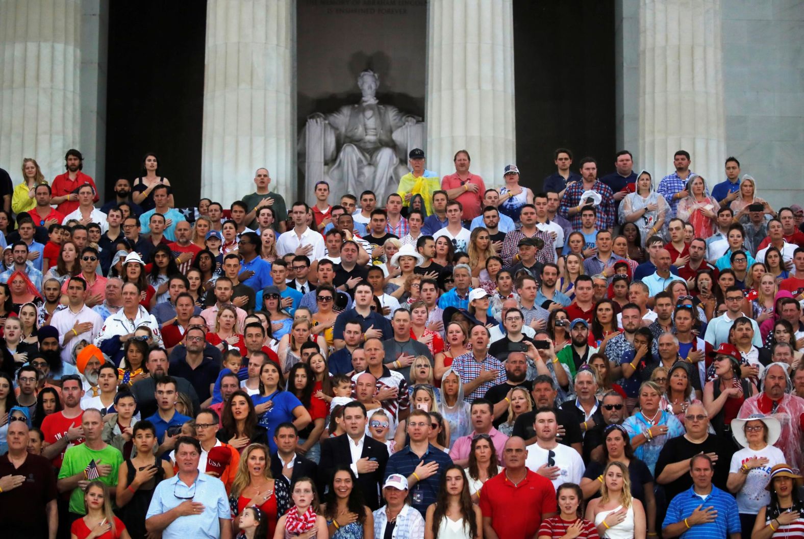 People attend the "Salute to America" event. Roughly 15,000 tickets were being issued for the event, and 500 of those were given for VIPs, <a href="index.php?page=&url=https%3A%2F%2Fwww.cnn.com%2F2019%2F07%2F02%2Fpolitics%2Fvip-tickets-white-house-show%2Findex.html" target="_blank">CNN reported.</a>