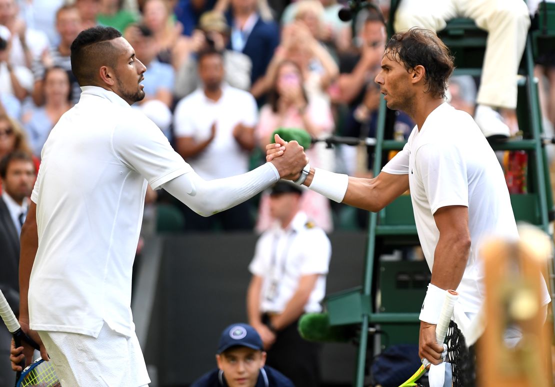 Nick Kyrgios (left) and Rafael Nadal played out a thriller.