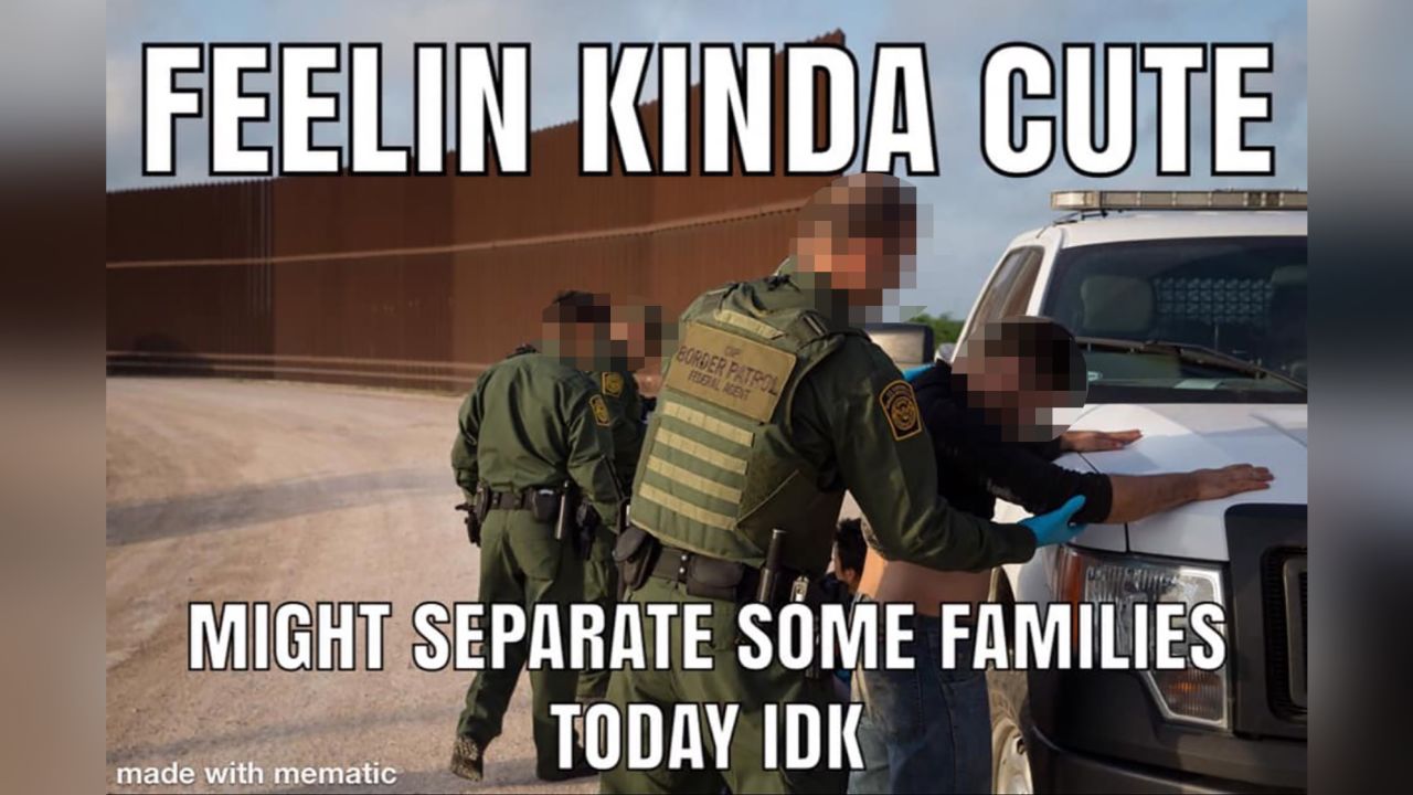A meme posted to a second secret CBP facebook group. CNN obscured parts of this image to protect the privacy of those depicted.