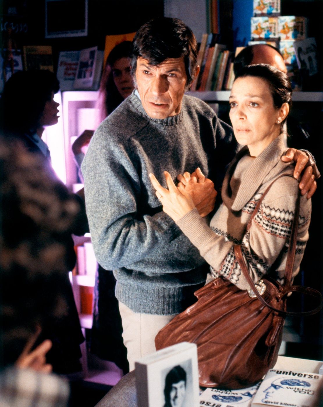 Leonard Nimoy and Lelia Goldoni on the set of 'Invasion of the Body Snatchers' (1978)