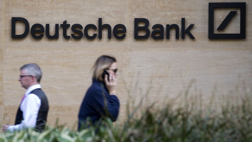 A view of the headquarters of German bank Deutsche Bank in London on May 5, 2017. / AFP PHOTO / Justin TALLIS (Photo credit should read JUSTIN TALLIS/AFP/Getty Images)