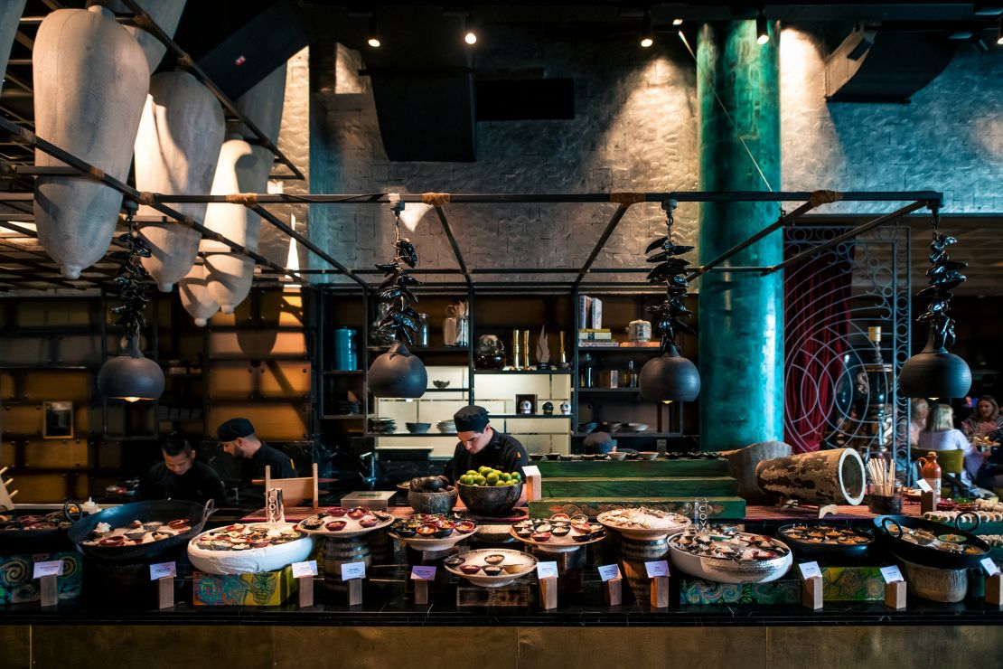 Coya, which prides itself on a 'party atmosphere', now only offers a buffet for appetizers.