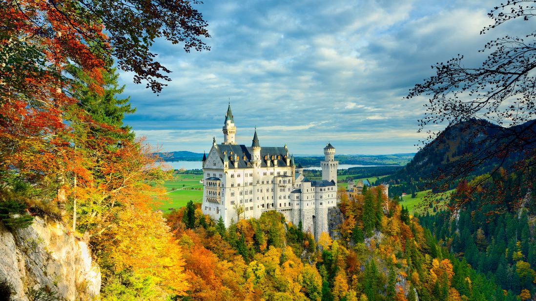 <strong>Neuschwanstein Castle: </strong>Built on a rugged hill by Ludwig II of Bavaria in the late 1800s, its Romanesque Revival style has made the castle a standout throughout Europe. The top of the structure offers a dramatic view of the Bavarian villages near Füssen below. 