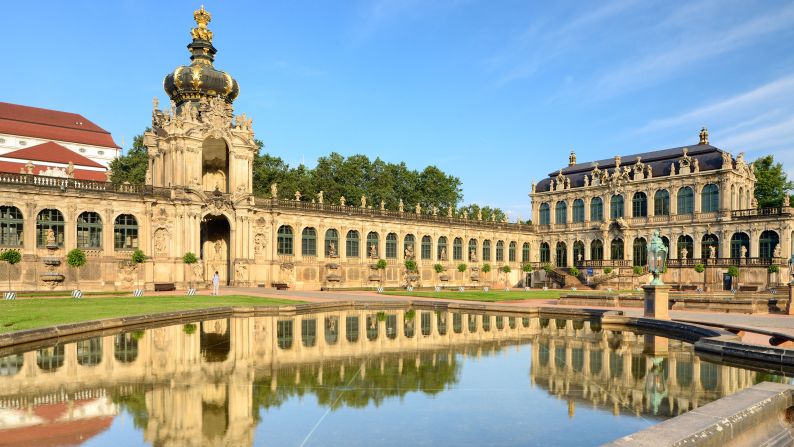 <strong>Zwinger Palace: </strong>Augustus the Strong commissioned this famous Baroque court in 1709. Today, its shooting fountains and impressive sculptures have made it the centerpiece of Dresden, the capital of Saxony, that once served as the home to monarchs and royal elects.