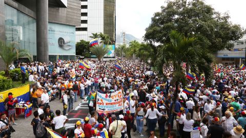 Venezuelans gather to protest on Independence Day, convened by opposition leader Juan Guaido. The motto of the protest is "No more torture."