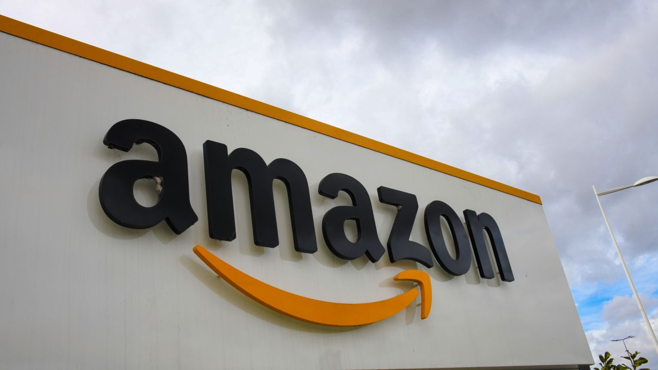 A picture shows the Amazon logo at the entrance area of the Amazon logistics centre in Lauwin-Planque, northern France, on March 4, 2019. (Photo by DENIS CHARLET / AFP)        (Photo credit should read DENIS CHARLET/AFP/Getty Images)