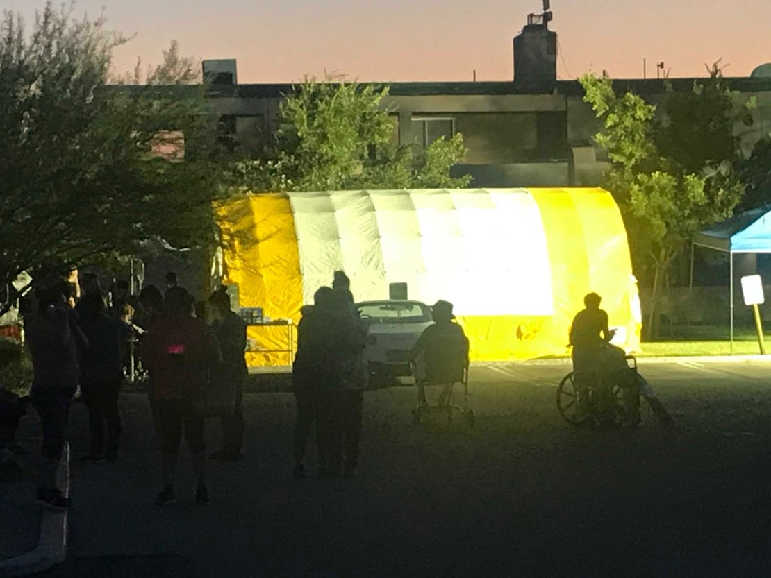 Patients wheeled out into parking lot at a hospital in Ridgecrest, California, after an earthquake on Friday.
