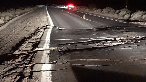 Highway 178 in Trona was closed for repairs. 