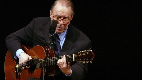 Brazilian composer João Gilberto performs at Carnegie Hall in New York on June 18, 2004.