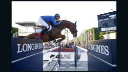 Christian Ahlmann on the way to his fifth victory on the Longines Global Champions Tour.